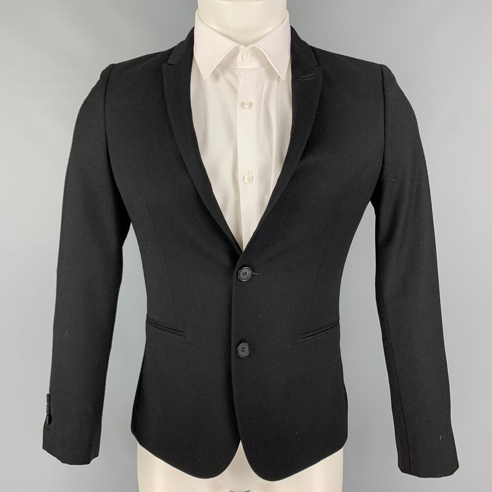 THE KOOPLES Size 34 Size Black Wool Single Breasted Sport Coat